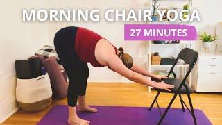 Morning Chair Yoga | The RA Yogi  #yogaforarthritis #morningyoga #chairyoga