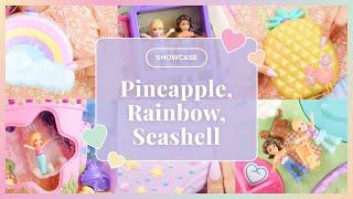 SHOWCASE Polly Pocket Purses: Tropicool Pineapple, Rainbow Dream, Seashell