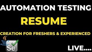 Selenium Automation Testing Live || Automation Testing Resume Live