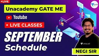 GATE/ESE 2021 Exam Live Classes | September Month Schedule | Live at 6 PM