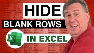 Excel - Hide Blank Rows - Episode 1738