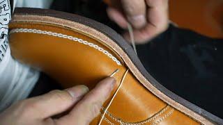 How It's Made:Handmade shoes with Norwegian stitching [asmr]