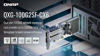 QXG-100G2SF-CX6: Dual-port 100GbE network expansion card provides up to 200GbE total throughput