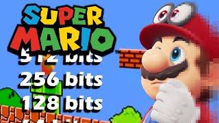 Mario 512 bits 256 bits 128 bits 64 bits 32 bits 16 bits 8 bits 4 bits 2 bits 1 bit 1/2 bit 1/4 bit