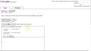 Codingbat - firstHalf (Java)