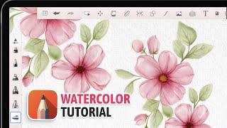 Autodesk Sketchbook Watercolour Tutorial | Using FREE Brushes + Create Paper Texture