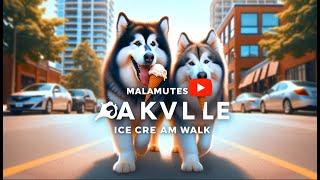 Маламуты идут за мороженым | Прогулка по Оквилю | Malamutes in Oakville: Ice Cream Walk