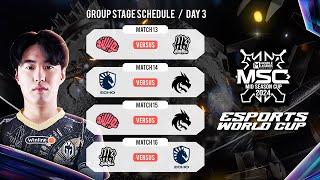 MSC GROUP STAGE watch party DAY 3 | Esports World cup MLBB 2024