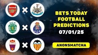 Football predictions today 07/01/2025 soccer predictions | betting tips Arsenal vs Newcastle