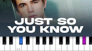 Jesse McCartney - Just So You Know (piano tutorial)