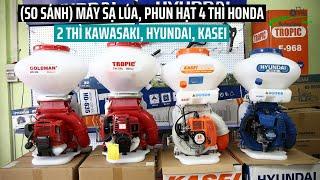 [So Sánh] Máy Sạ Lúa, Phun Hạt 4 Thì Honda GX35 - 2 Thì Kawasaki, HyunDai, Kasei Chính Hãng