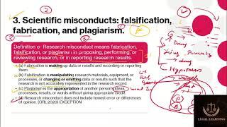 Scientific Misconduct : Falsification, Fabrication , Plagiarism @legallearning