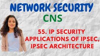 #55 IP Security - Applications Of IPSec, IPSec Architecture |CNS|