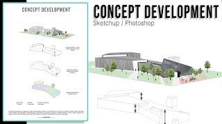 Concept Diagram Architecture in Sketchup /Photoshop