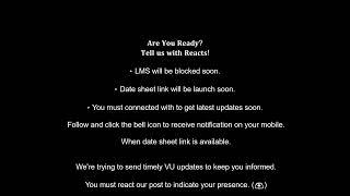 Stay Informed with VU Updates | Date Sheet Launch & LMS Notification
