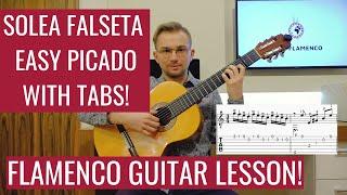 Solea Picado Falseta with Tabs - Easy Flamenco Guitar Lesson for Beginners