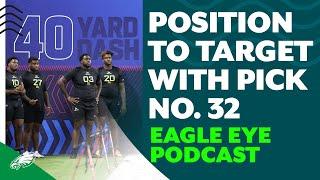 Most likely position for Eagles to target in NFL Draft at No. 32 | Eagle Eye Podcast