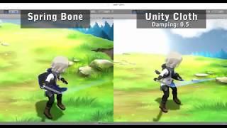 Cloth Physics Comparison - Spring Bones Vs Unity Cloth