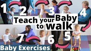 How to teach your baby to walk in 7 steps  9-12 months  Baby Exercises, Activities & Development