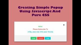 Modal Popup Box Using HTML And CSS | HTML AND CSS TIPS AND TRICKS