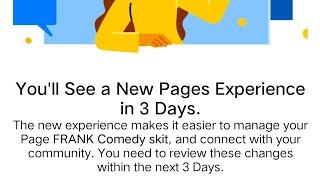 HOW TO SWITCH YOUR FACEBOOK PAGE FROM CLASSIC INTO NEW PAGE EXPERIENCE ( FRANK COMEDY SKIT )