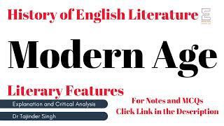 Modern Age Literary Features | NET NTA PGT English | History of English Literature