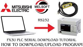 Mitsubishi PLC upload download program in gx works 2 ( serial USB )