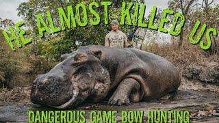 DANGEROUS HIPPO BOW HUNTING.. He CHARGED US! | Josh Bowmar |