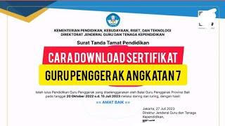 Cara Download Sertifikat Pendidikan Guru Penggerak Angkatan 7