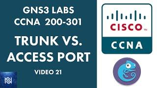 Trunk Port VS Access Port Comparison & Configuration on Cisco - Video 21 GNS3 Labs for CCNA