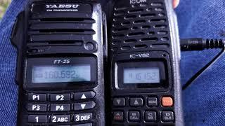 Yaesu FT-25R vs. ICOM IC-V82 scanning speed