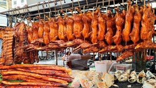 Super! Grilled Roast Duck Pork & Fish - Popular Yummy! BBQ Pork Braised & Roasted Duck's, Cambodia's