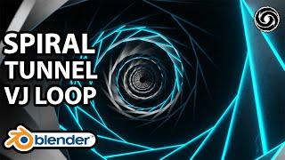 Spiral Sci-Fi Tunnel Animation in Blender 2.9 (Corkscrew VJ Loop Tutorial)