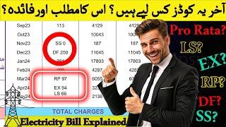 Get to Know Your Electricity Bill: Pro Rata Consumption and Key Codes |  EX, SS, DF, RP and LS code