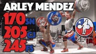 Arley Mendez Heavy Training (170 Snatch, 205 C&J, 245 FS) - 2017 WWC Training Hall [4k 60]