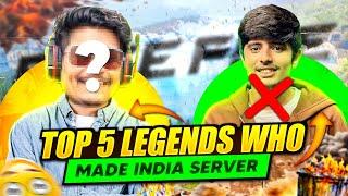 TOP 5 LEGENDS WHO MADE INDIA SERVER - Garena Free Fire