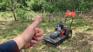 DR Walk-Behind Field & Brush Mower Clearing Land! Knocking the Woods Back to Expand the Building Pad