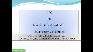 MCQ Making of Constitution -1