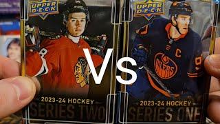 Series 1 vs Series 2  packs! Opening  2023-24 Upper-Deck series 1 and Series 2 hobby hockey cards