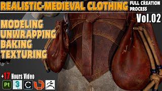 Realistic- Medieval Clothing Full Creation Process Video Tutorial ( 17 Hours )  Vol.02