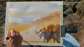 Watercolor Painting of San Diego Landscape En Plein Air, by Keiko Tanabe, September 2023