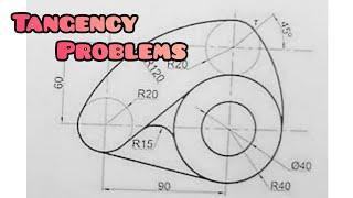 TANGENCY PROBLEMS in | Technical drawing | Engineering drawing