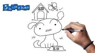 How To Draw Shiro Drawing Step By Step | Shiro Drawing | How To Draw Shiro | Shinchan Shiro drawing