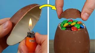 Unusual Easter egg with a surprise from Kinder egg!