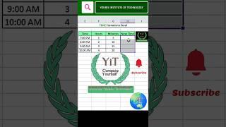 Excel Time Formula #viralshort #learnexcel#exceltipsandtricks #exceltutorial#helpinghands #learnfree