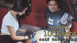 TUSOK n TUSOK!  First tattoo ni Kron with magandang Dilag #HAPPY100K #KATUSOK #1stTATTOO