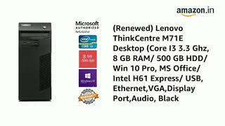 (Renewed) Lenovo ThinkCentre M71E Desktop (Core i3-2120/8 GB/500 GB HDD/Windows 10/MS Office