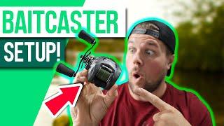 HOW TO Spool and Set-up a BAITCASTING REEL! (Beginner Guide)