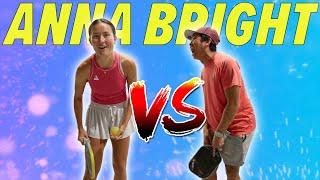 I challenged Anna Bright to a singles game (PROS VS JOES)