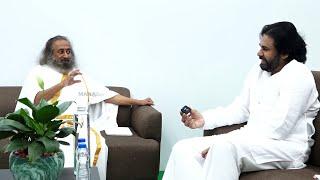 Deputy CM Pawan Kalyan Interaction With Sri Sri Ravishankar Guruji | Manastars